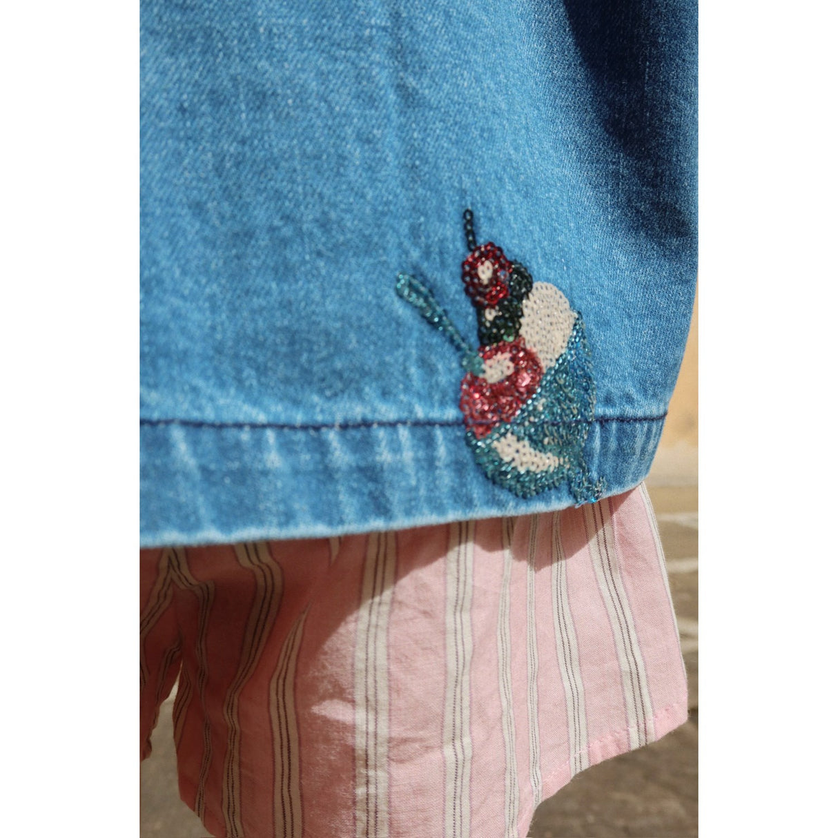 Konges Sløjd Gelato Magot Sequin Denim Jacket Gots