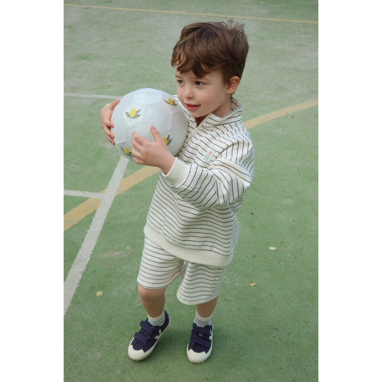 Konges Sløjd Flintstone Stripe Lou Stripe Half Zip Sweat Ocs