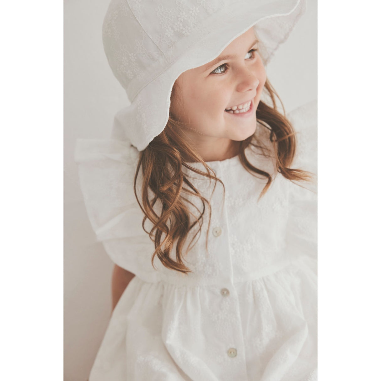 Huttelihut Antique White Dress Ss Embroidery