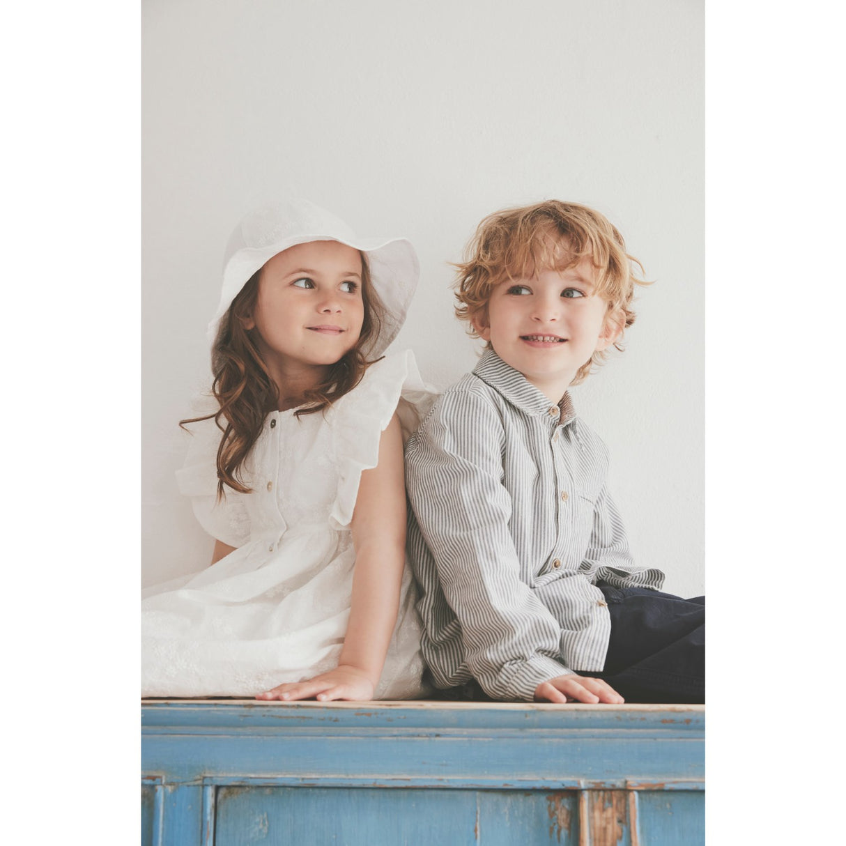 Huttelihut Antique White Dress Ss Embroidery