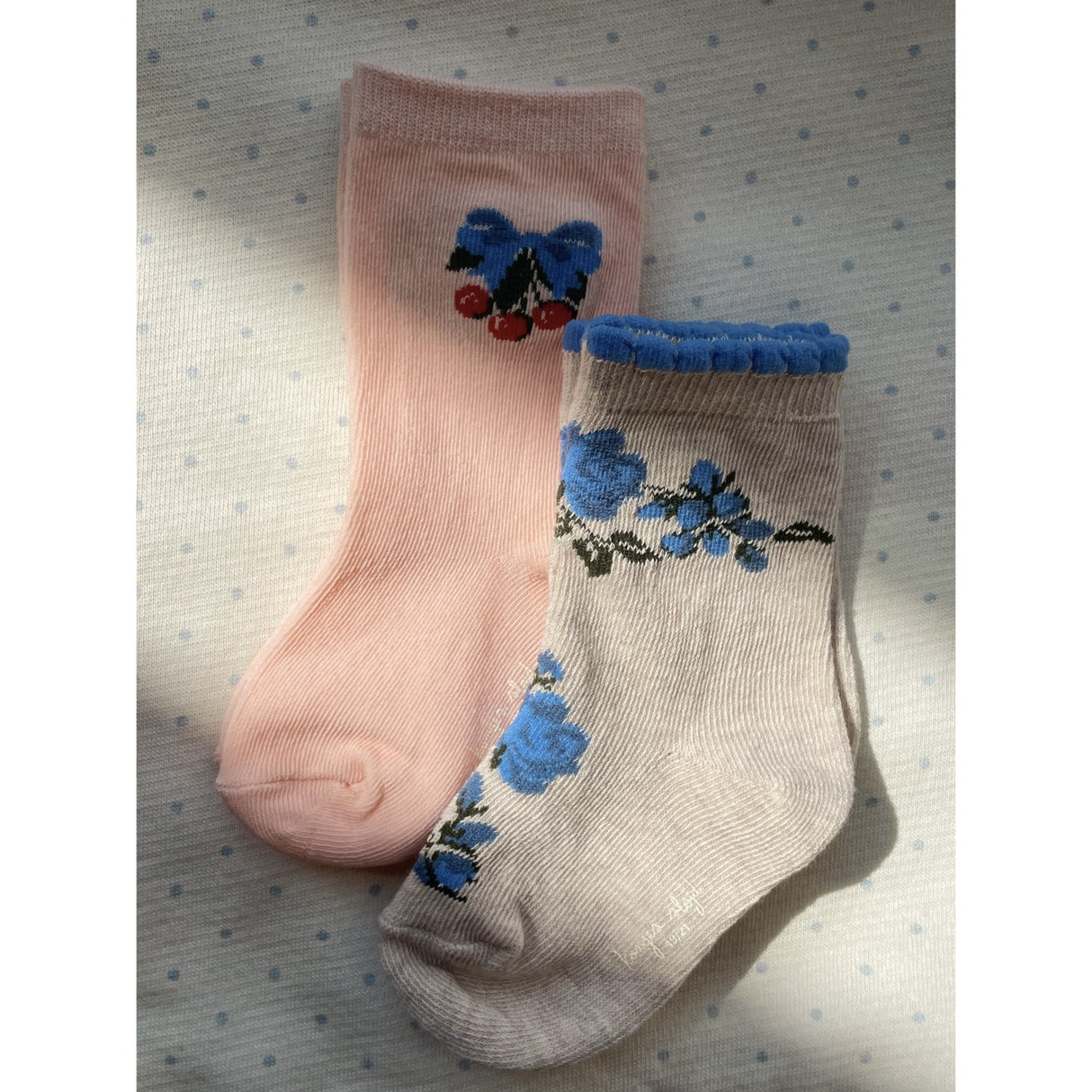 Konges Sløjd Amarena/Tramonto 2 Pack Flower And Cherry Jacquard Socks