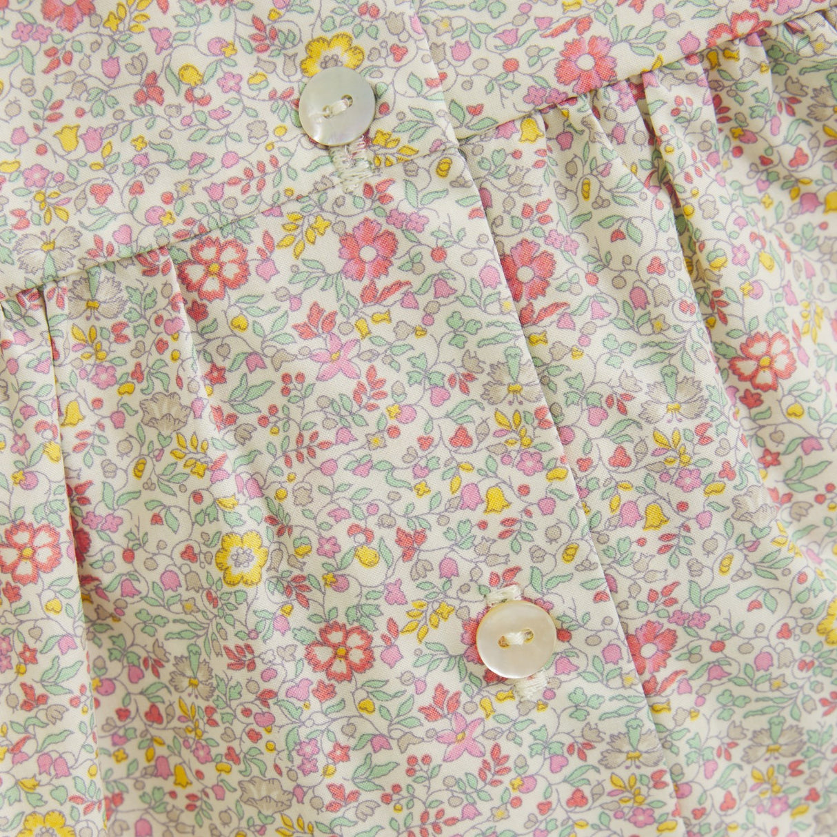 Huttelihut Double Cream Dress Ss In Liberty Fabric