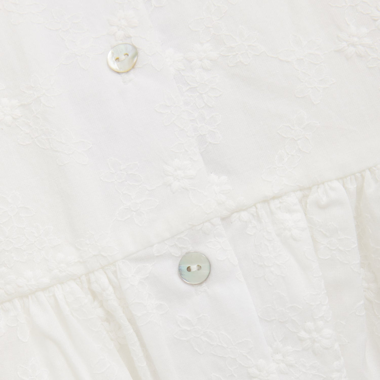 Huttelihut Antique White Dress Ss Embroidery