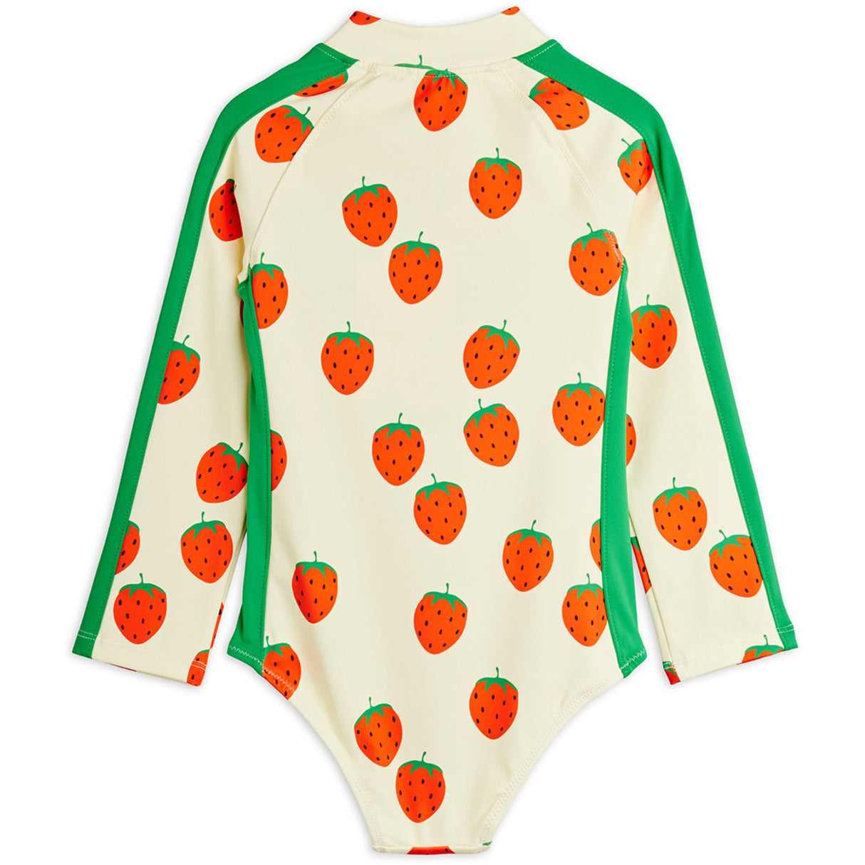 Mini Rodini Off-white Strawberries AOP Ls Uv Swimsuit