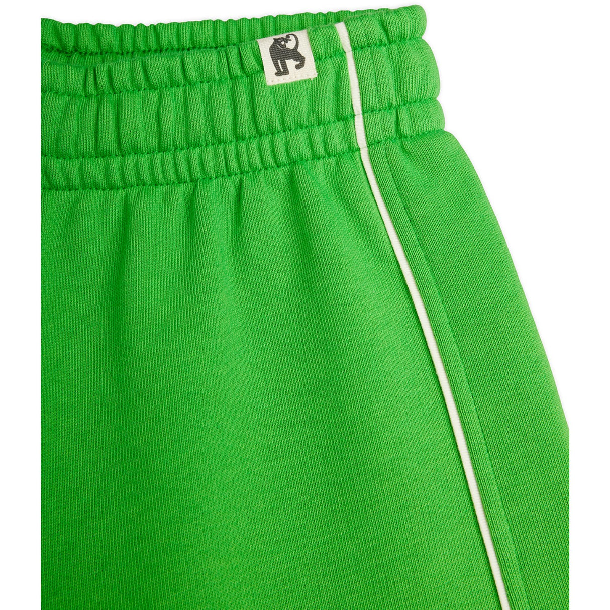 Mini Rodini Green Plain Piping Sweatshorts