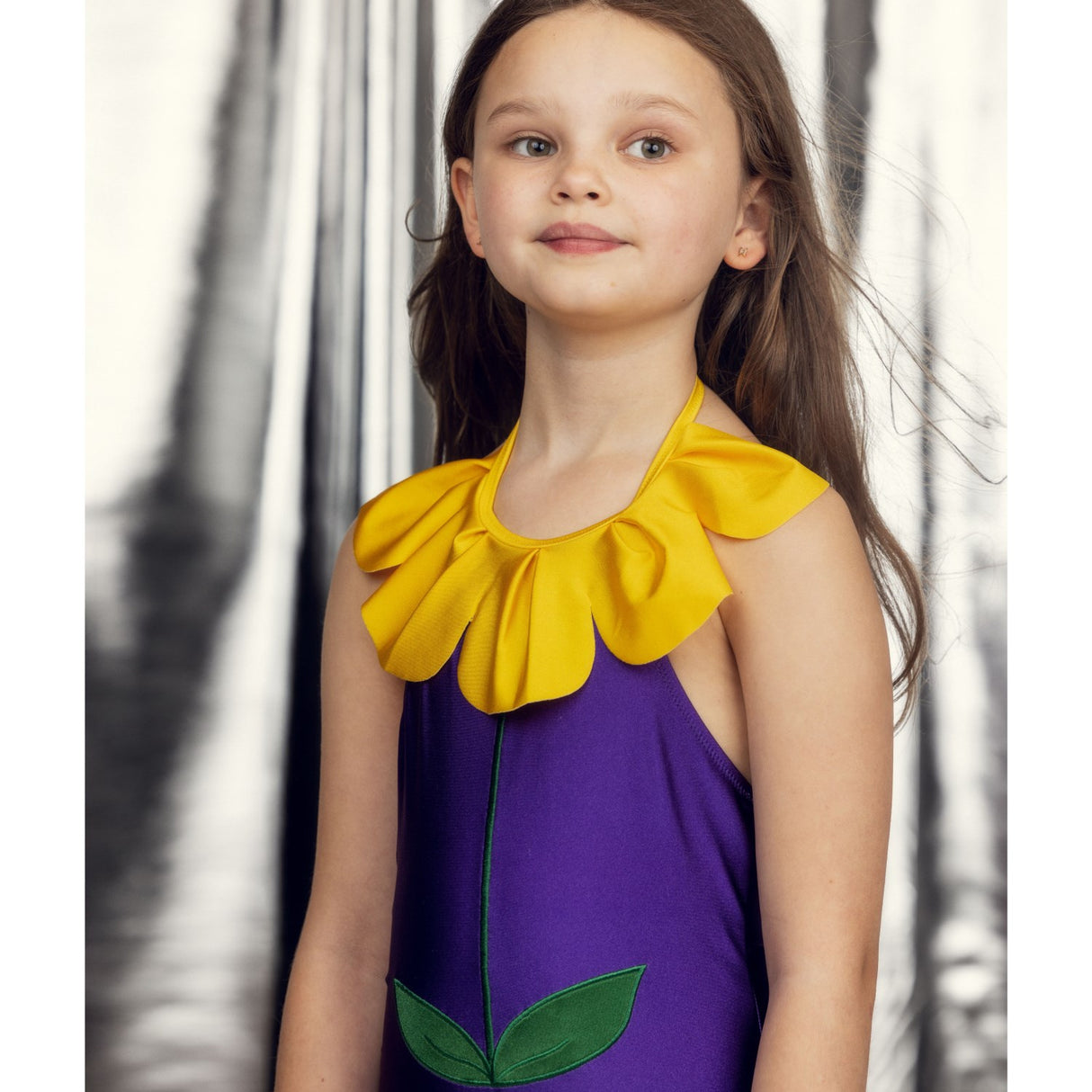 Mini Rodini Purple Flower Halterneck Bathing Suit