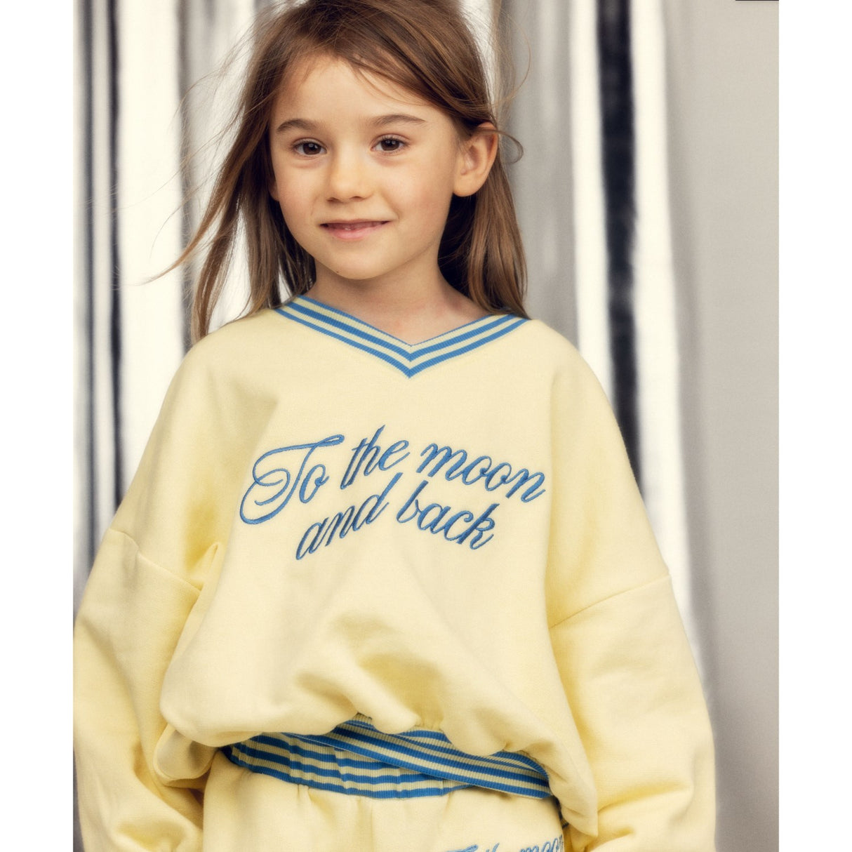 Mini Rodini Yellow To The Moon Emb Sweatshirt