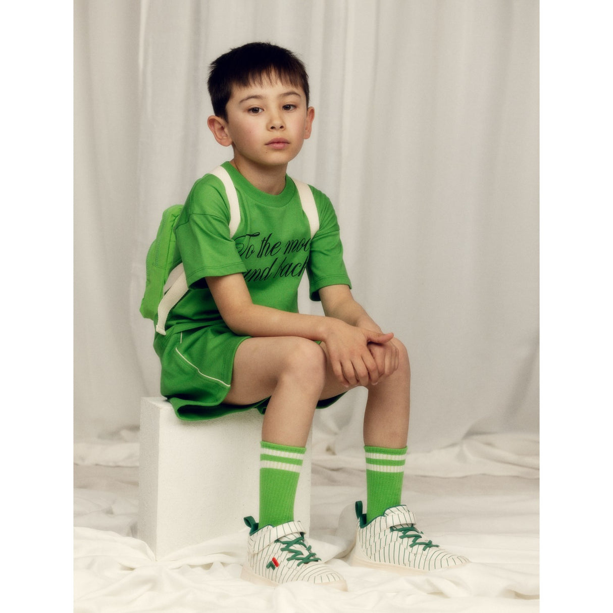 Mini Rodini Green To The Moon Sp Ss Tee