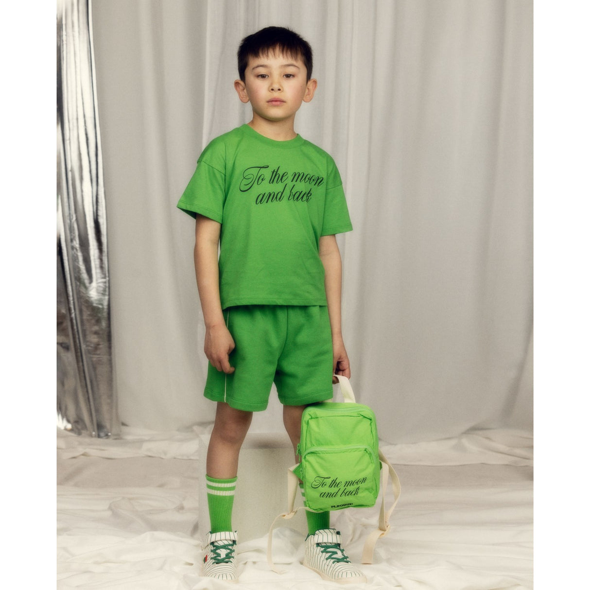 Mini Rodini Green To The Moon Sp Ss Tee
