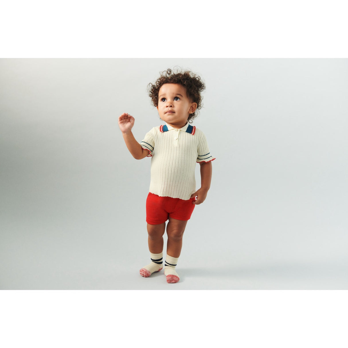 FUB Ecru Pointelle Polo