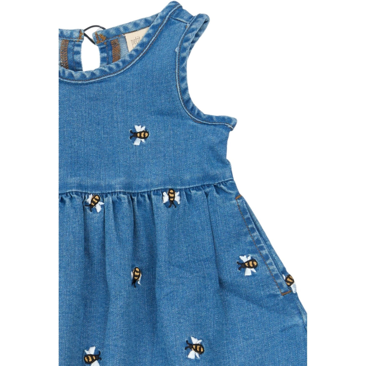Petit Piao Light Blue Denim Emb Ppjubii S_L Denim Dress