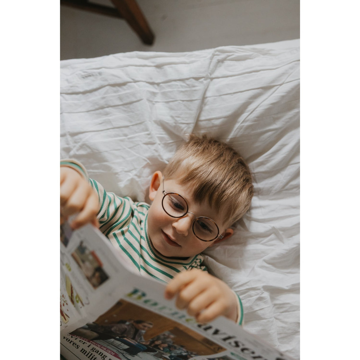 Petit Piao Frosty Spruce Striped PPSky L_S Tee