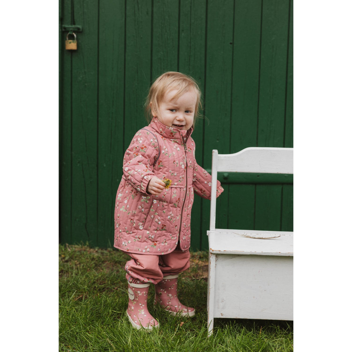 Petit Piao Dusty Rose Strawberry AOP PPEver Thermo Pants