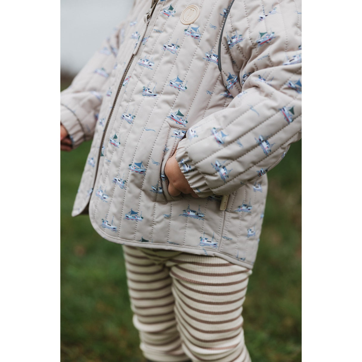 Petit Piao Oxford Tan Boat AOP PPEver Thermo Jacket