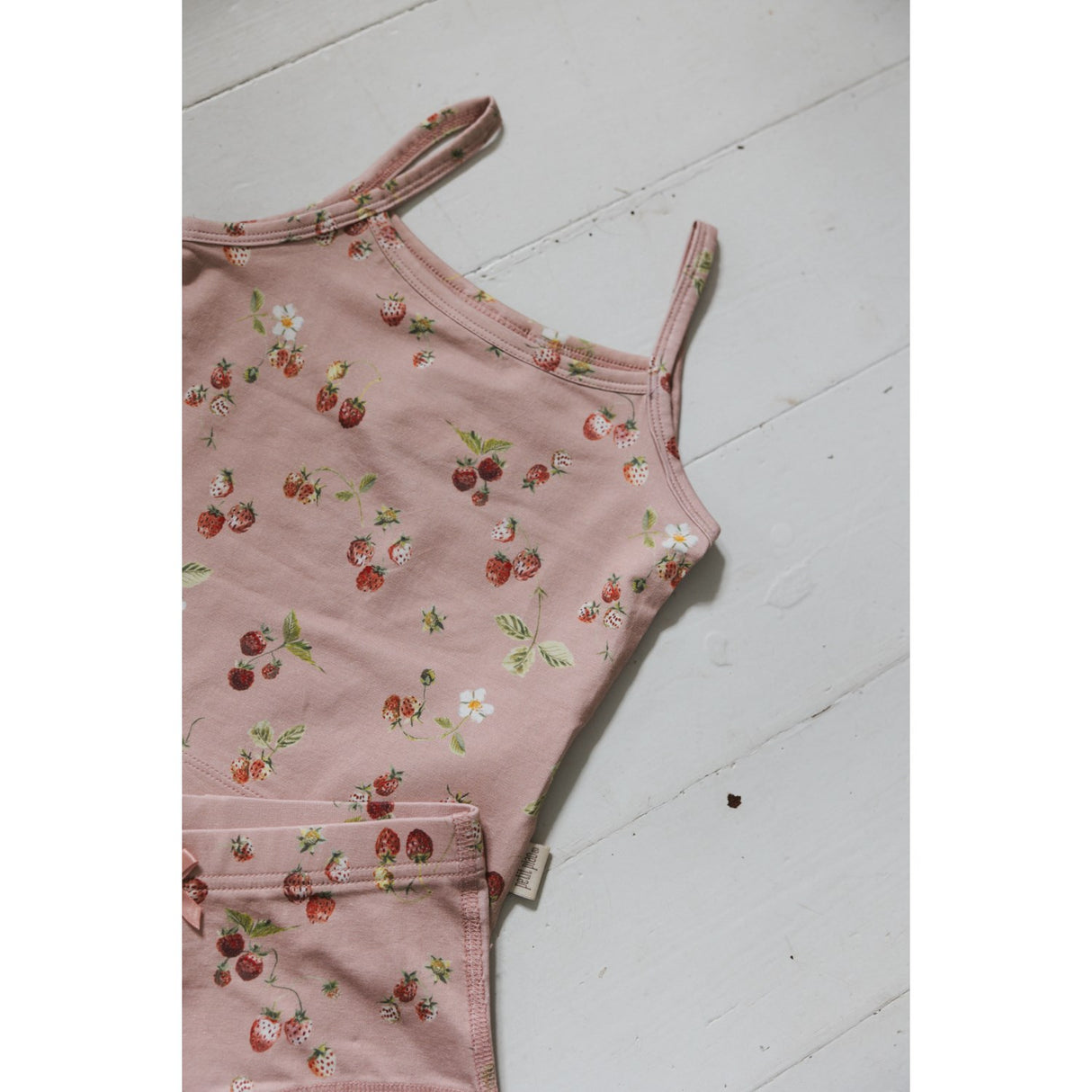 Petit Piao Misty Rose Strawberry AOP PPStar Girls Undershirt 2-pack