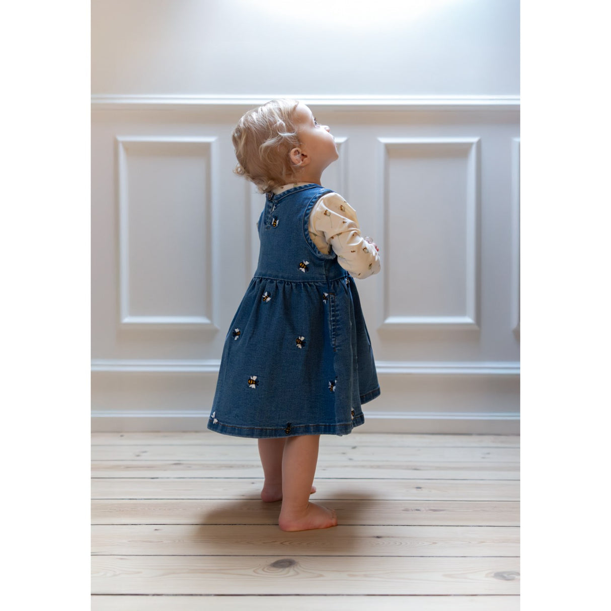 Petit Piao Light Blue Denim Emb Ppjubii S_L Denim Dress