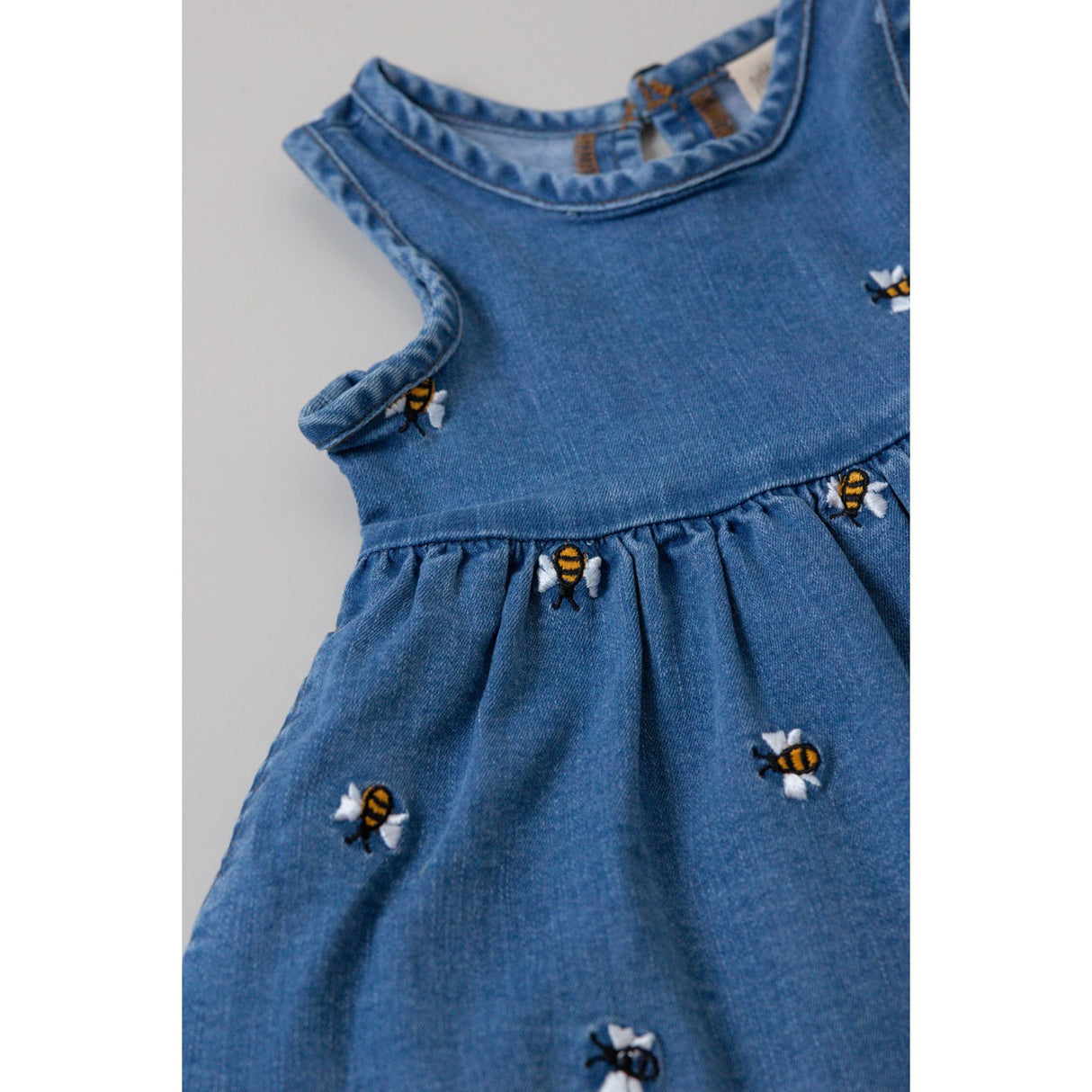 Petit Piao Light Blue Denim Emb Ppjubii S_L Denim Dress