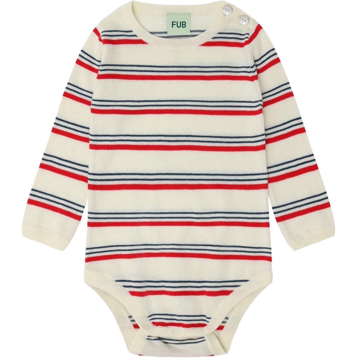 FUB Ecru/Red Baby LS Body