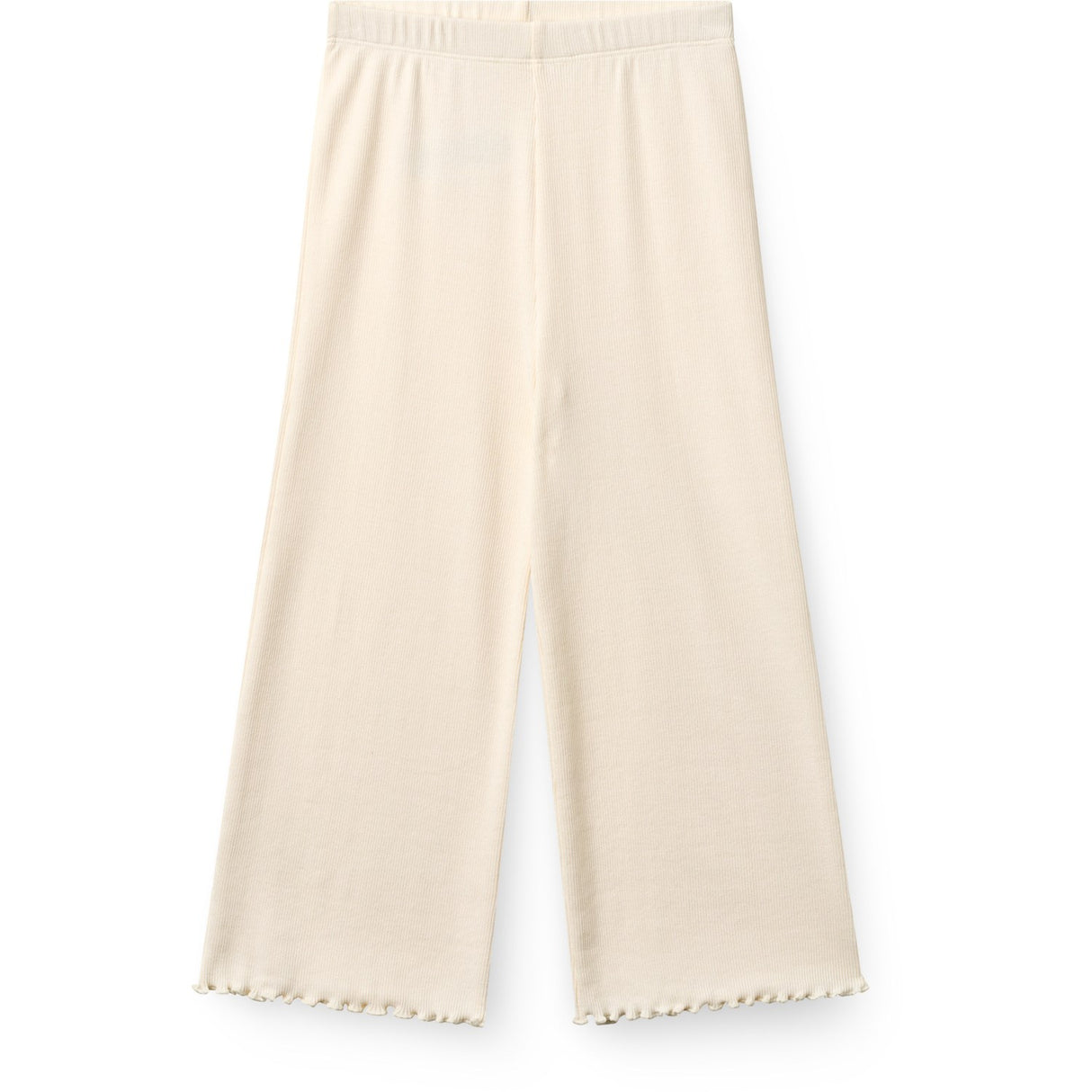 COPENHAGEN COLORS Cream Modal Rib Wide Pants