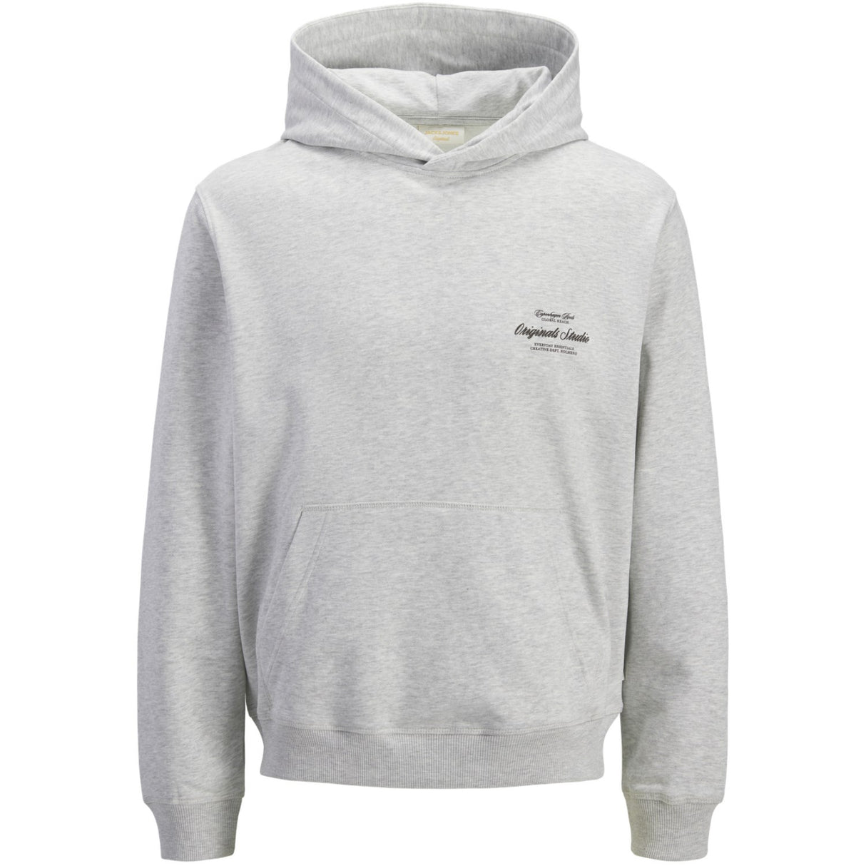 Jack & Jones Junior White Melange Jornorrebro Typo Back Sweat Hood Sn Jnr