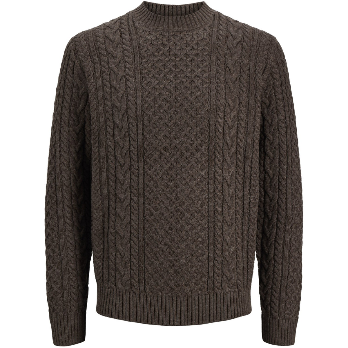 Jack & Jones Junior Ganache Melange Jprblucallum Cable Knit Crew Neck Jnr