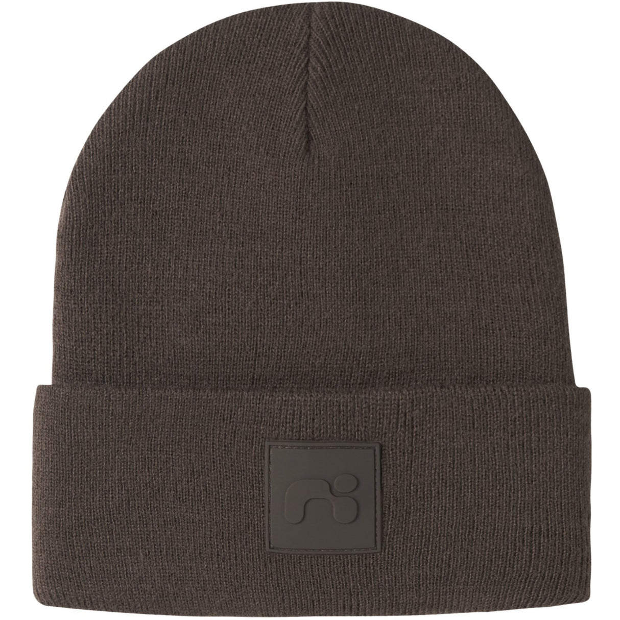Name It Seal Brown Nknmalik Knit Beanie Badge1