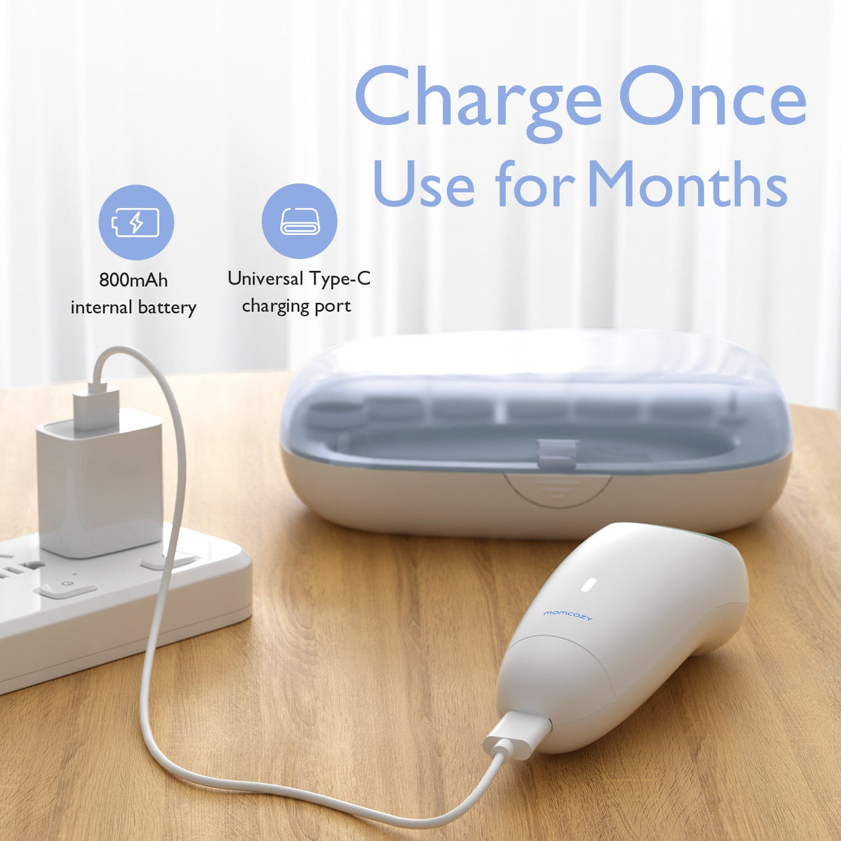 Momcozy Green Electric Baby Nail File - Low Noise