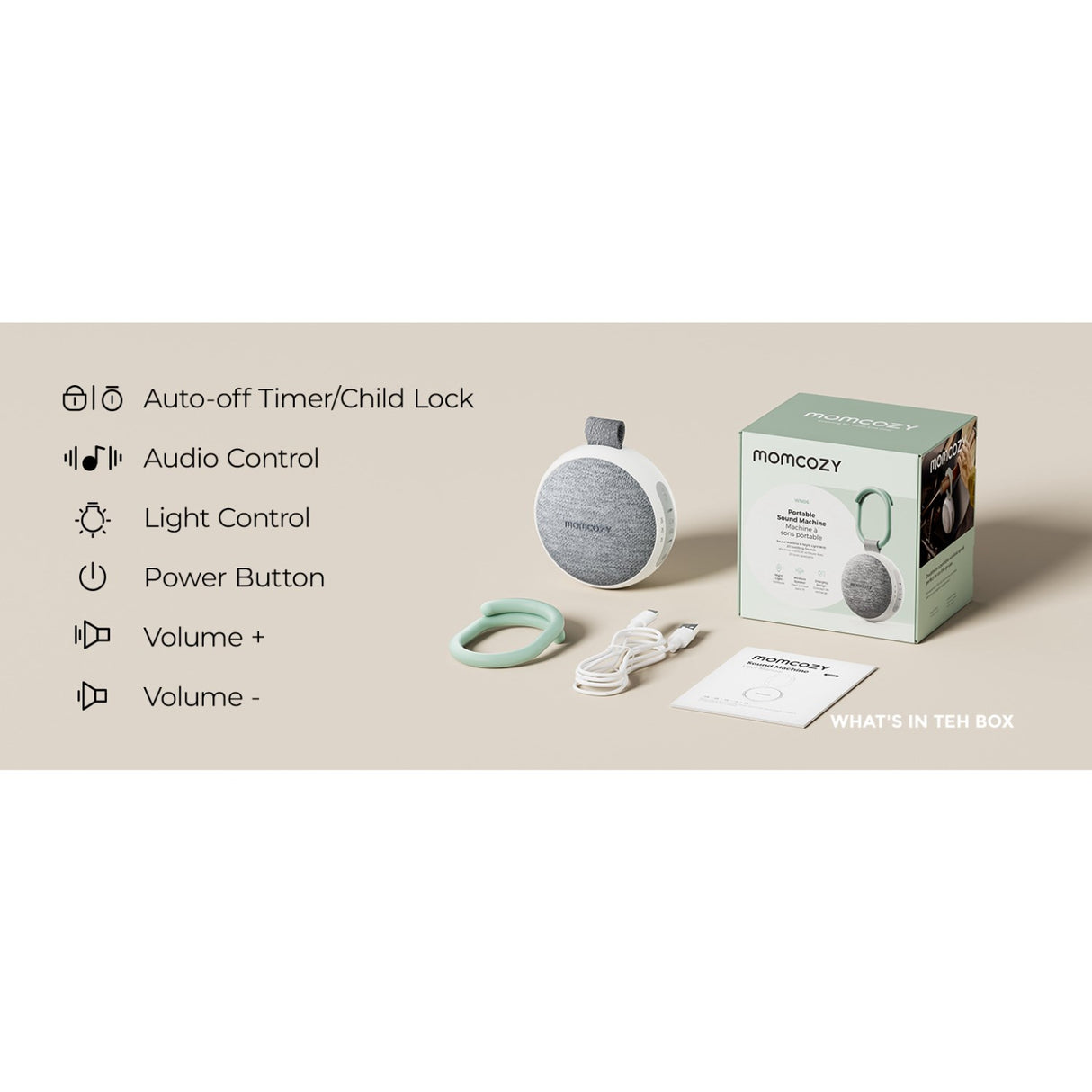 Momcozy Portable Sound Machine With Night Light