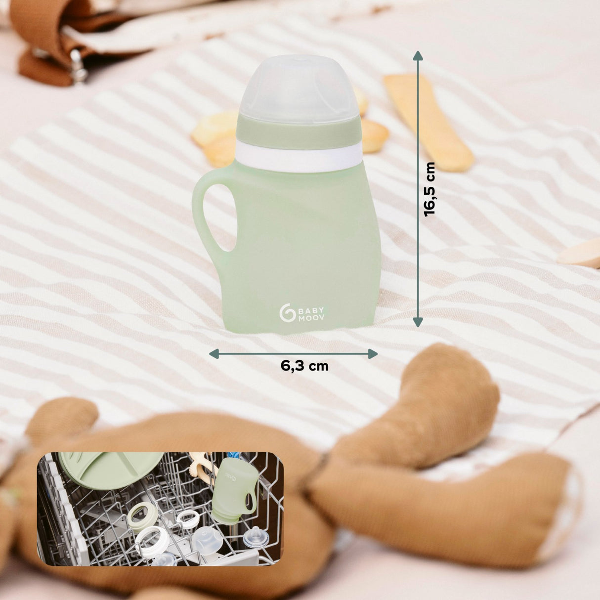 Babymoov Green Silicone Water Bottle