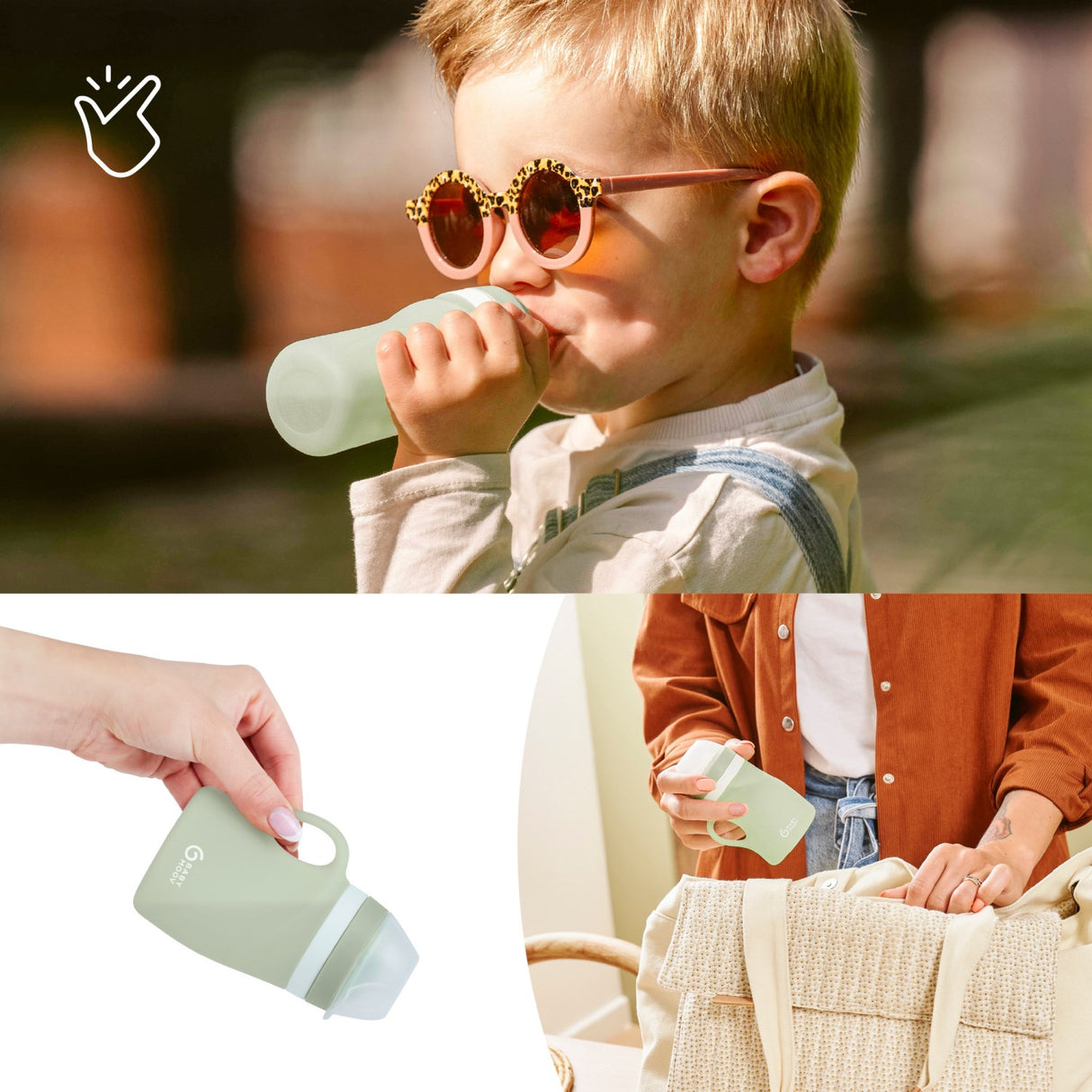 Babymoov Green Silicone Water Bottle