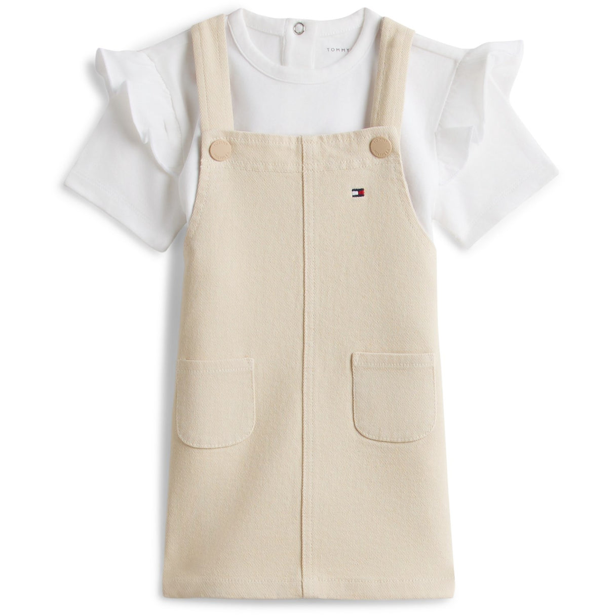 Tommy Hilfiger Classic Beige Dungaree Dress Set