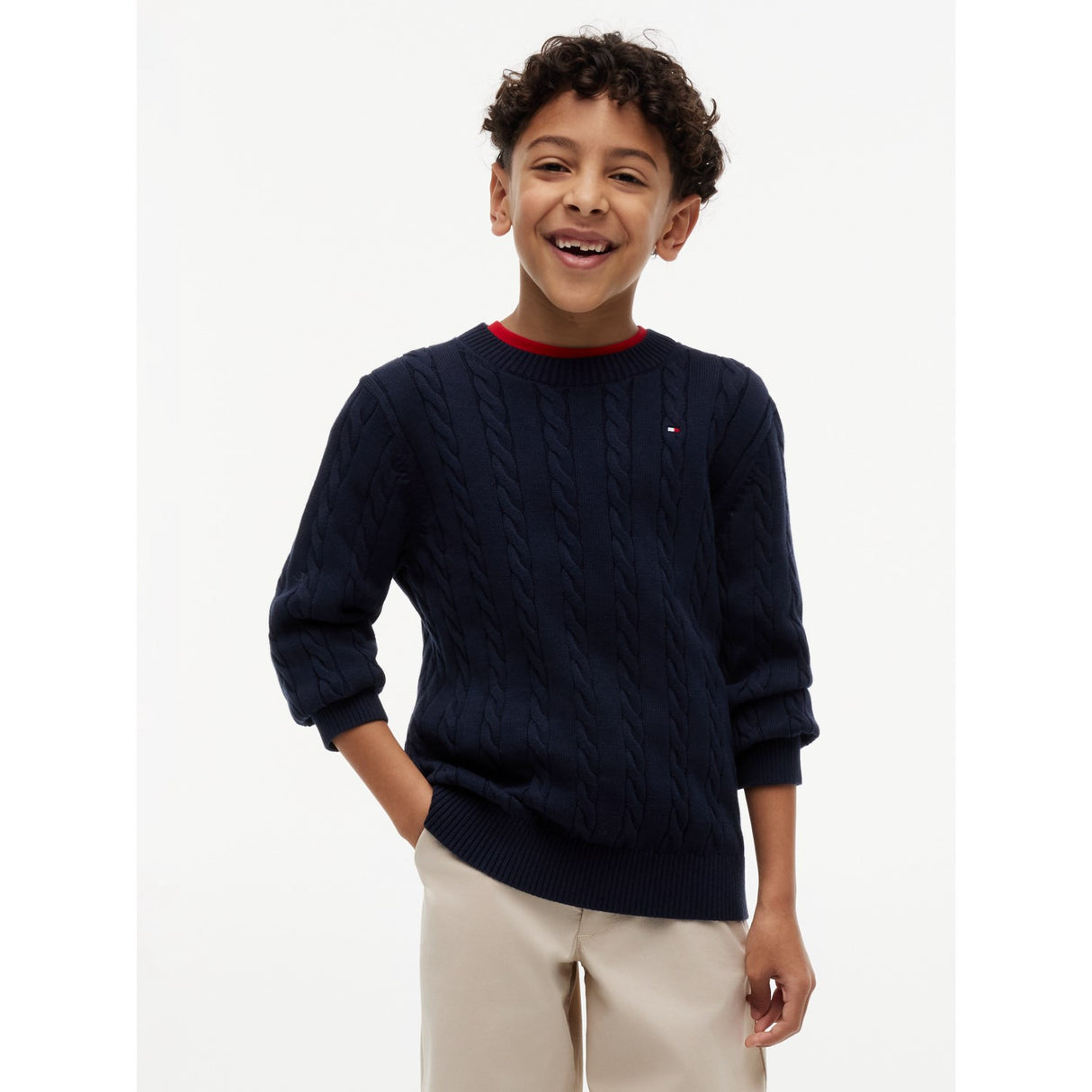 Tommy Hilfiger Dark Night Navy Cotton Cable Sweater