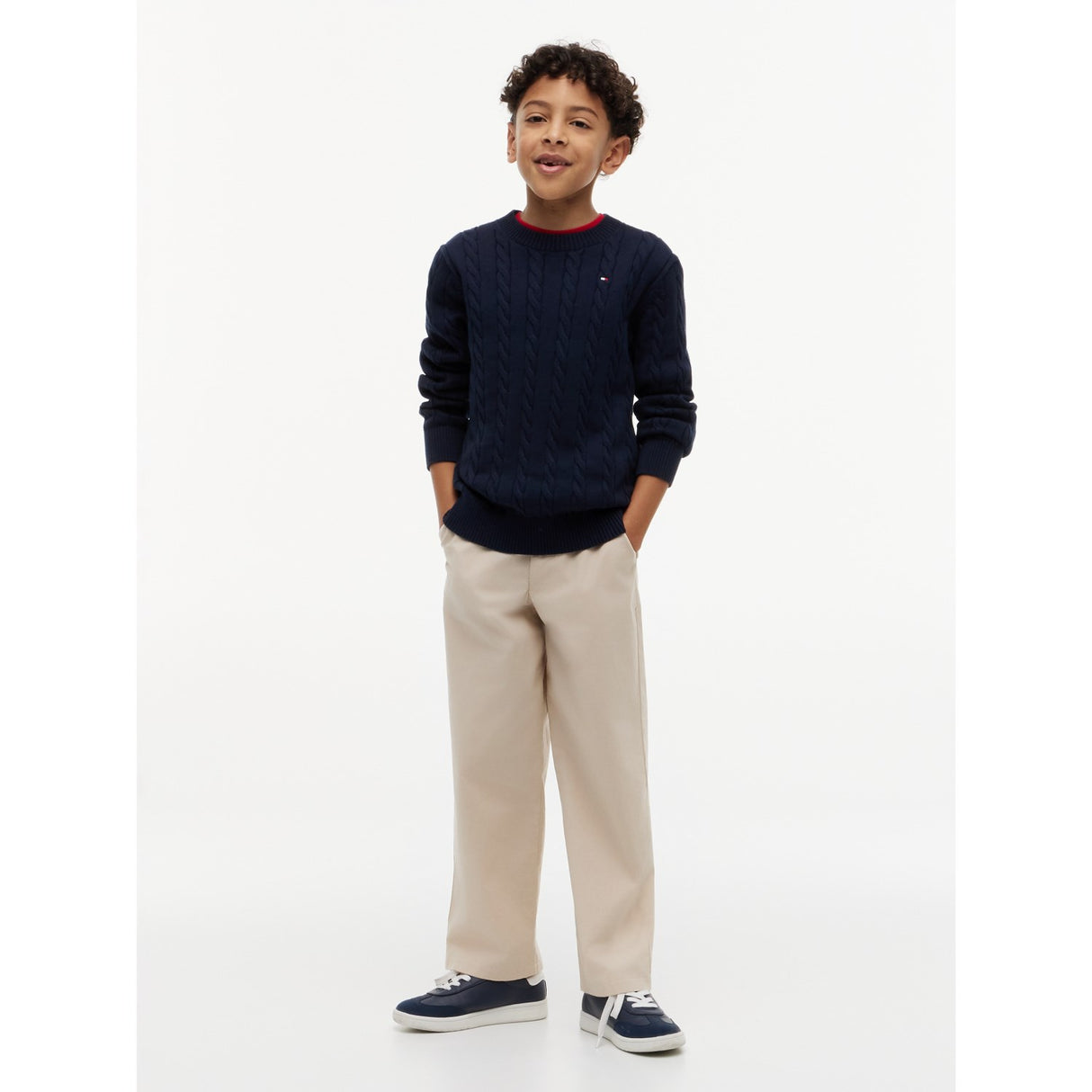 Tommy Hilfiger Dark Night Navy Cotton Cable Sweater