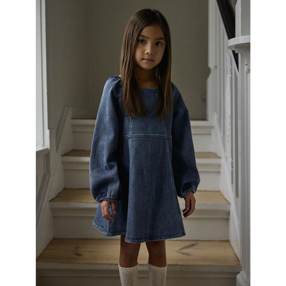 Lil'Atelier Dark Blue Denim Nmfobello Ls Loose Dnm Dress 1144-Se Lil