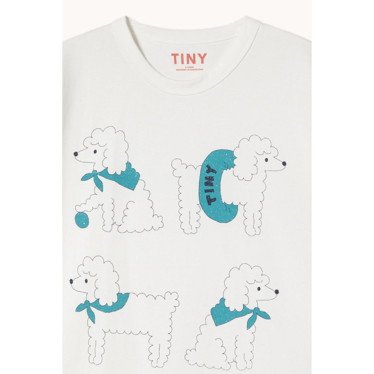 TinyCottons Off-white Poodle Graphic Tee