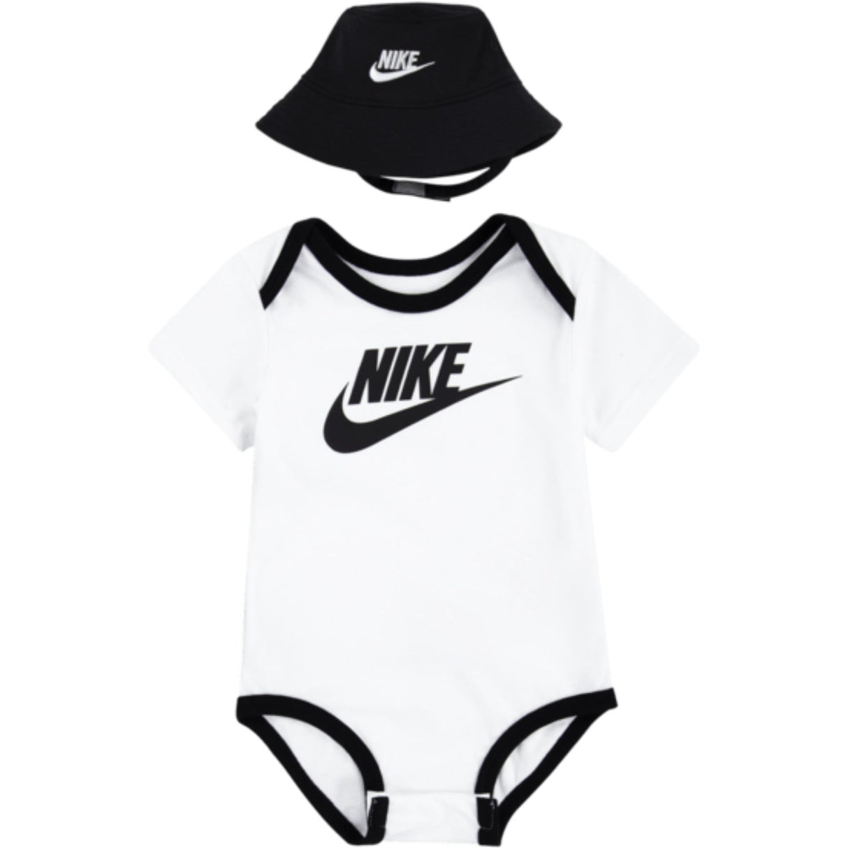 NIKE White Core Bucket Hat & Bodysuit 2 Pcs Set
