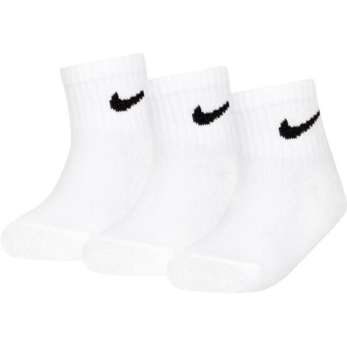 NIKE White/Black Core Swoosh Gripper 3-Pack Socks