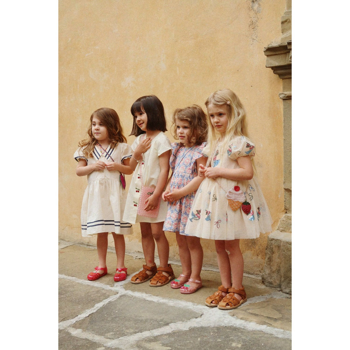 Konges Sløjd Cloud Cream Evia Cherry Dress Gots