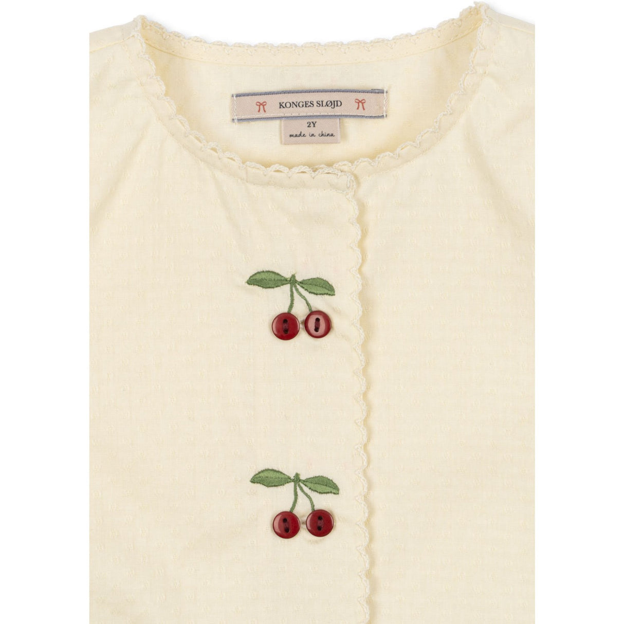 Konges Sløjd Cloud Cream Evia Cherry Dress Gots