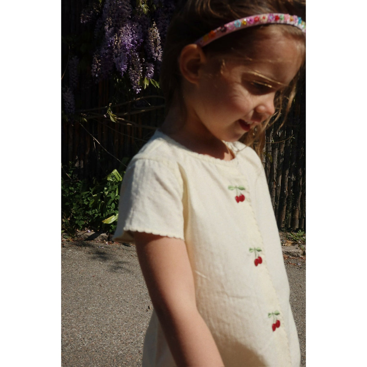 Konges Sløjd Cloud Cream Evia Cherry Dress Gots