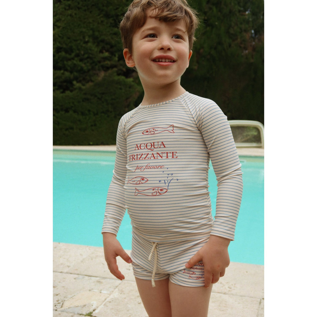 Konges Sløjd Stripe Bluie Aster Swim Blouse Grs