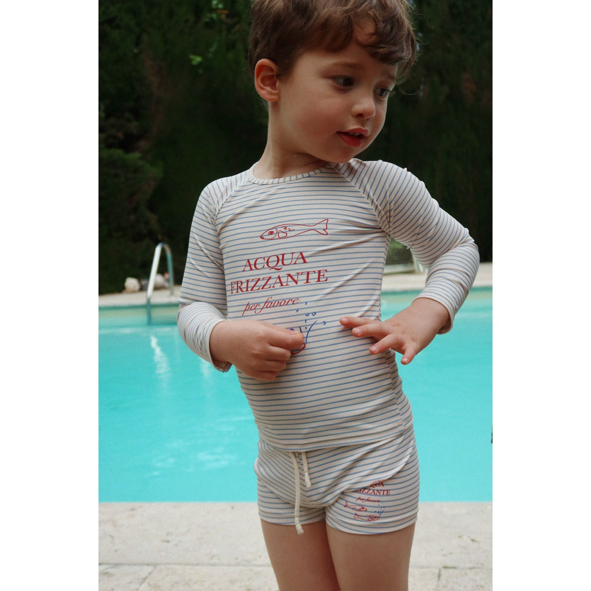 Konges Sløjd Stripe Bluie Aster Swim Blouse Grs