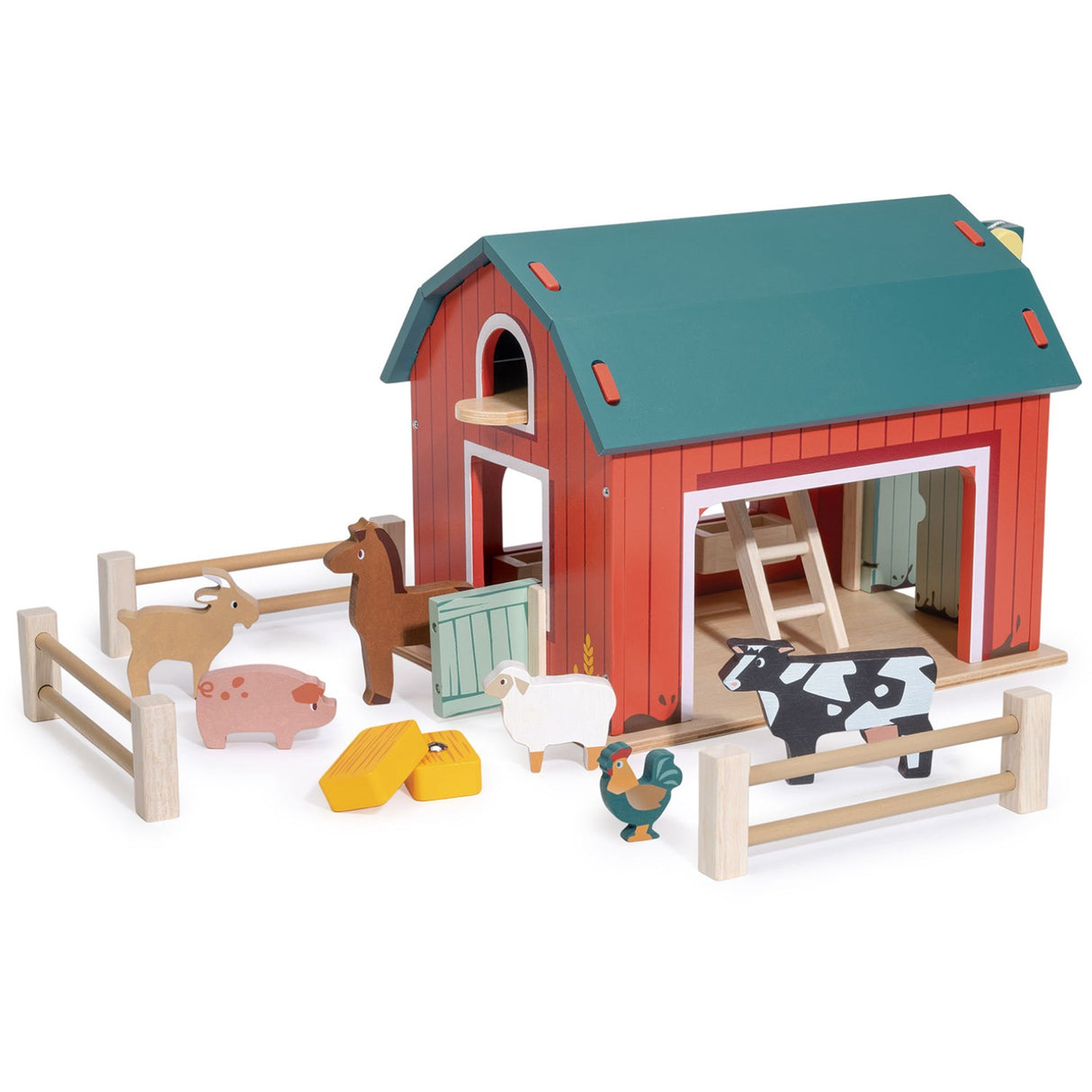 Mentari Large Red Barn With Animals