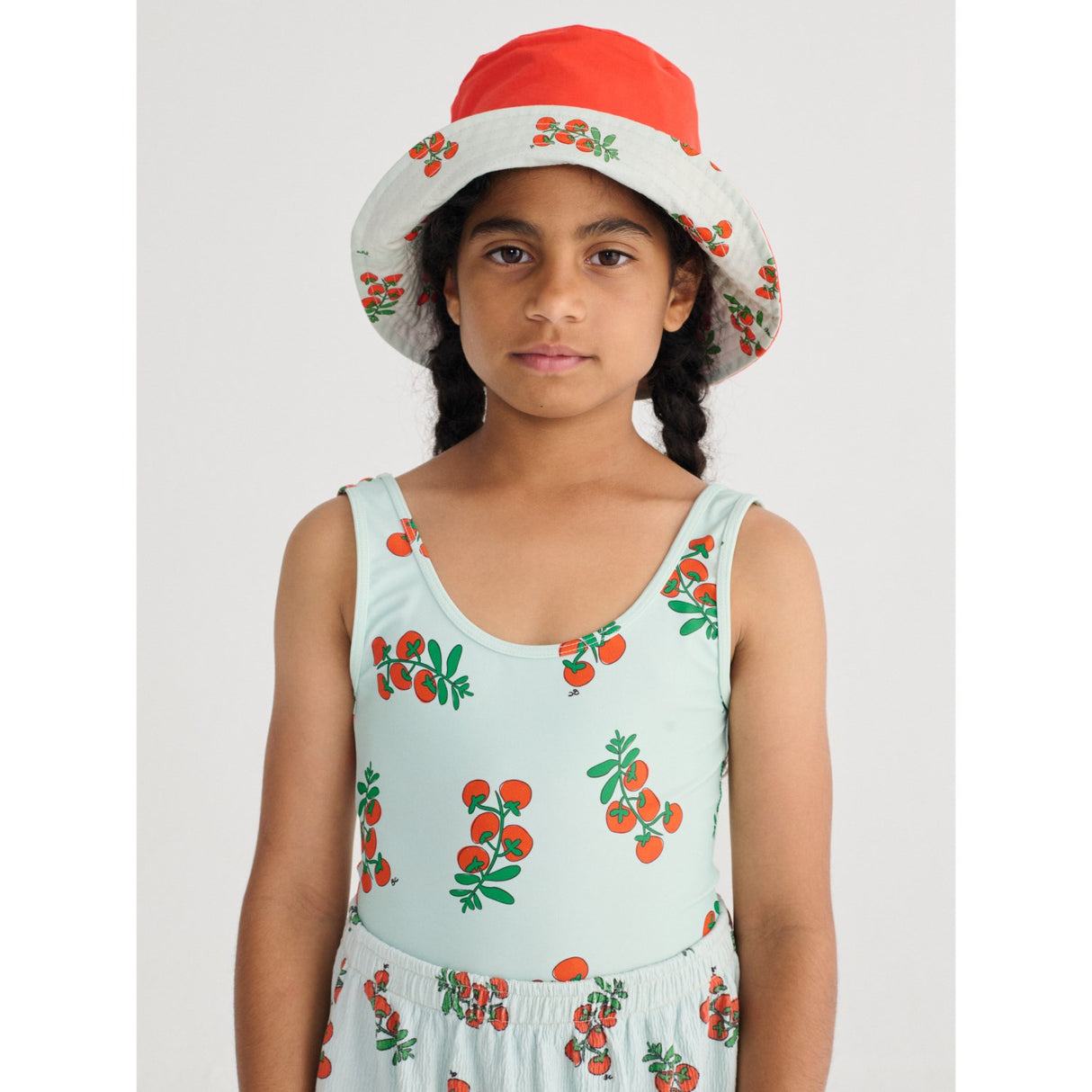Bobo Choses Red Juicy Tomatoes All Over Reversible Hat