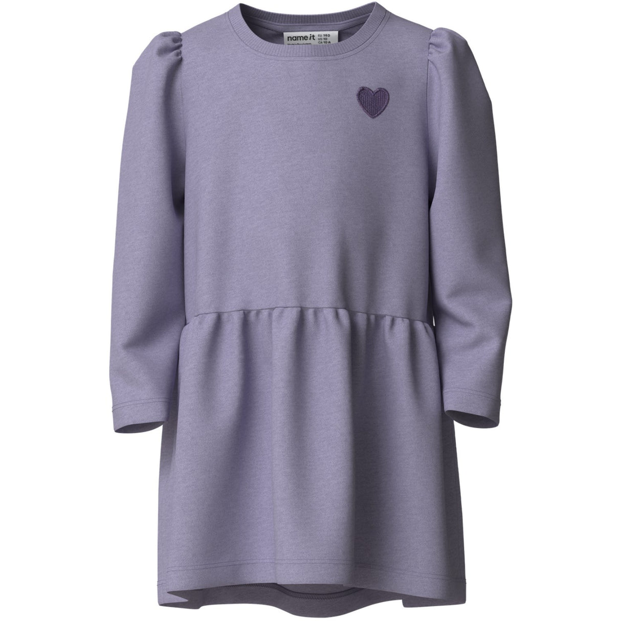 Name It Heirloom Lilac Heart Embroidery Nmfvima Ls Swe Dress Bru