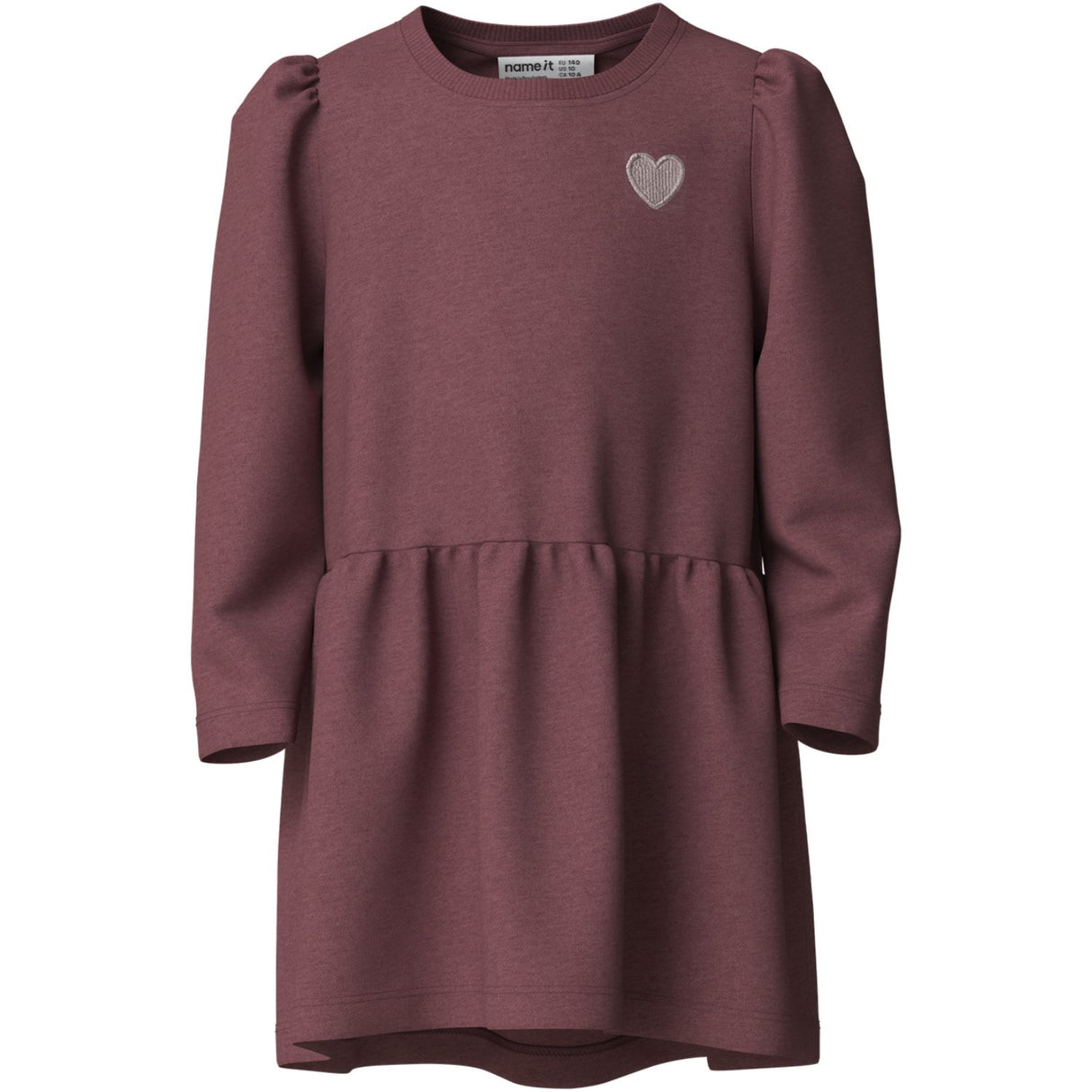 Name It Wild Ginger Heart Embroidery Nmfvima Ls Swe Dress Bru