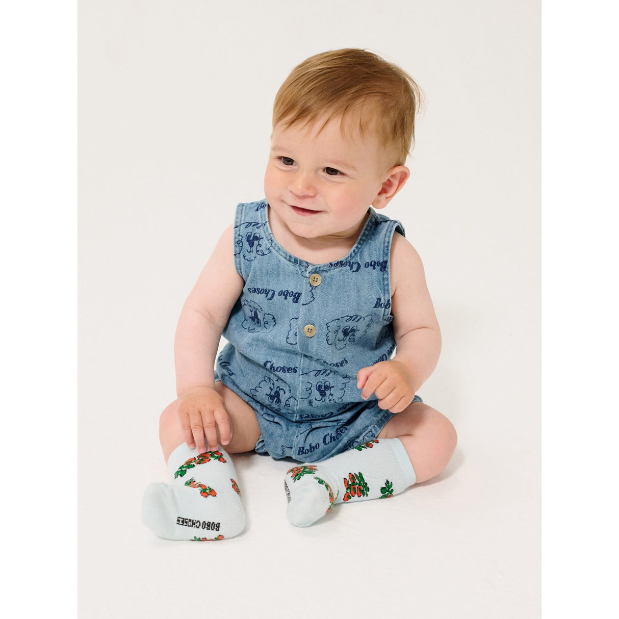 Bobo Choses Light Blue Juicy Tomatoes All Over Short Socks