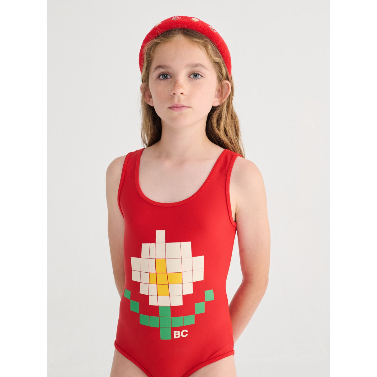 Bobo Choses Red Pixel Daisy Swimsuit