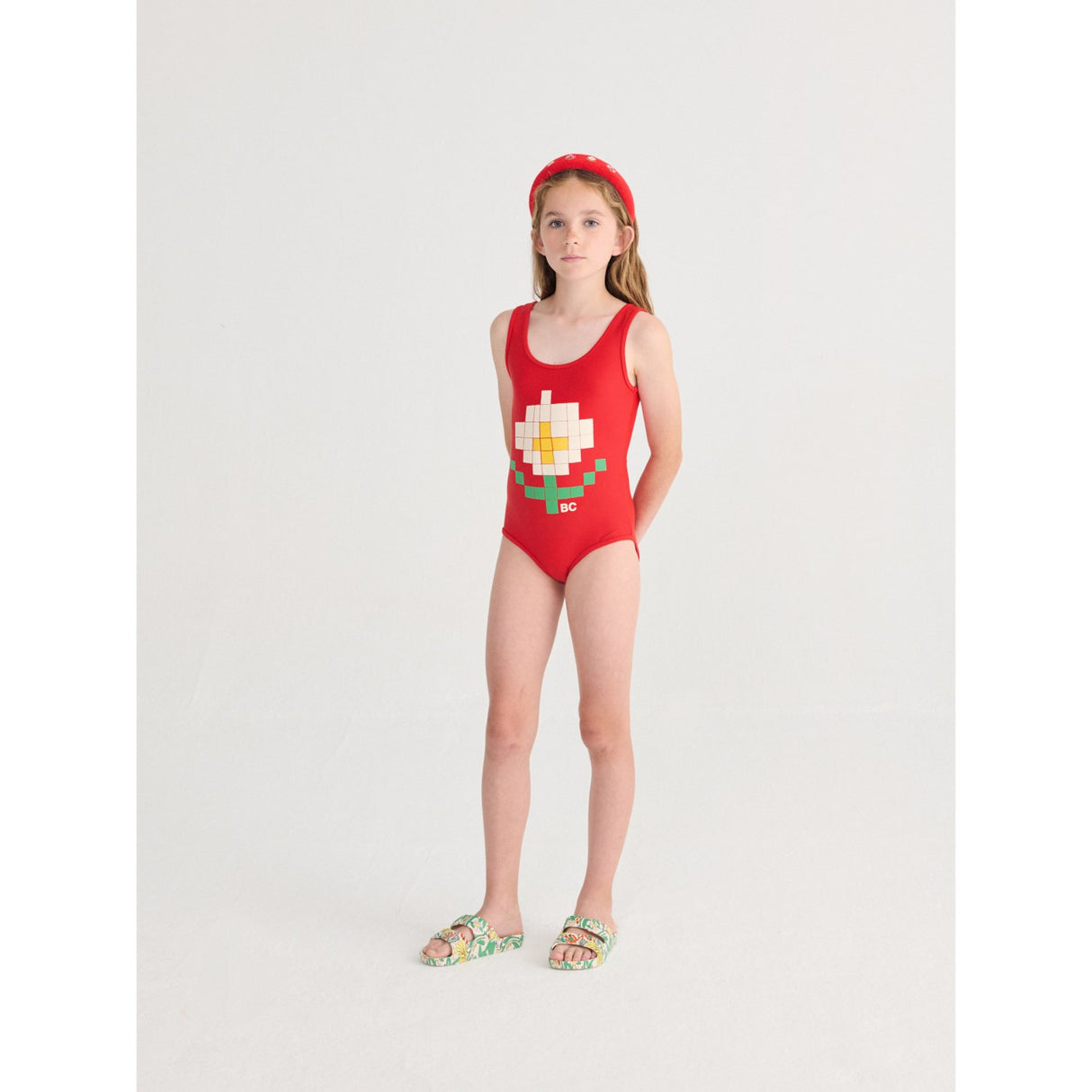 Bobo Choses Red Pixel Daisy Swimsuit
