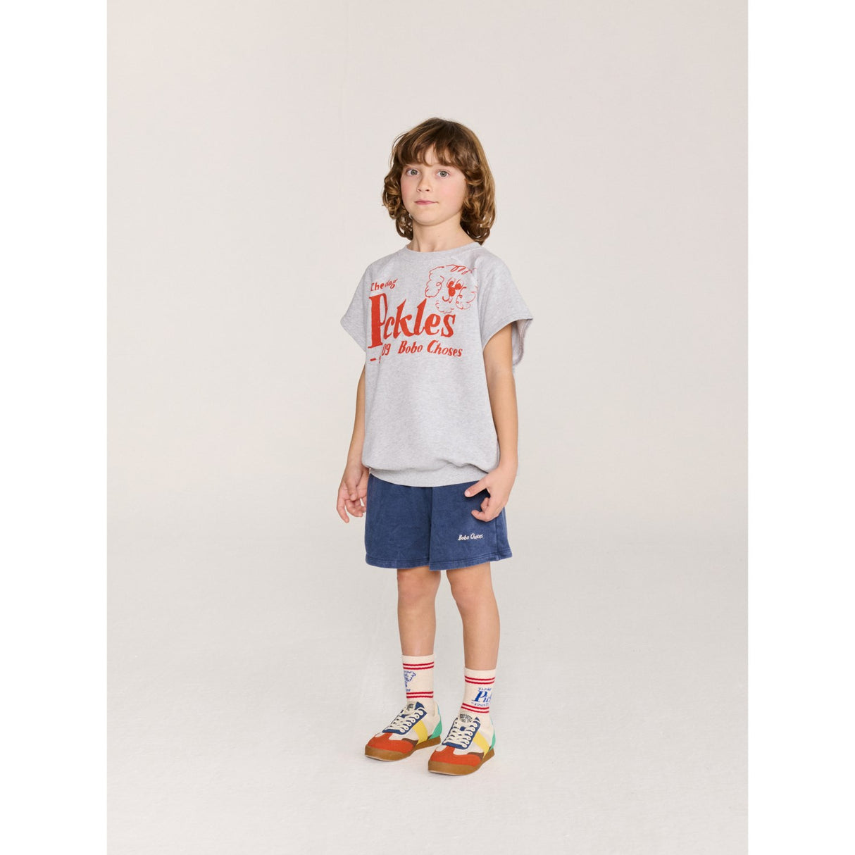 Bobo Choses Heather Grey Pickles The Dog Sleeveless Sweatshirt